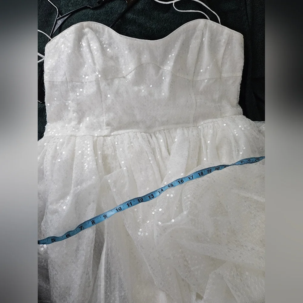 NWT Selkie Strapless White Sequin Dress (Frosted Degas Dress) - Picture 13 of 13